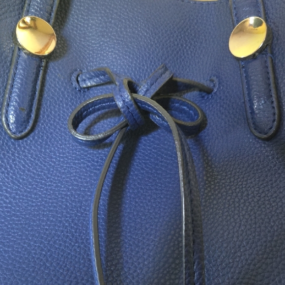 Nanette Lepore Blue and Gold Shoulder Bag with Structured Design - Picture 3 of 11